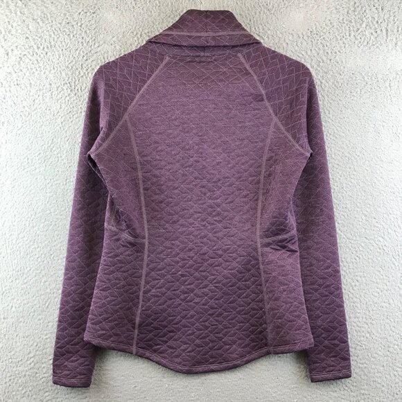 Marmot Quilted Purple Cowl Neck Pullover Womens Long Sleeve Sweater Size SP - Picture 2 of 13